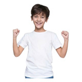 Camiseta Infantil Branca 100%algodao Fio 30.1 Gola Careca