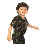Camiseta Infantil Camuflada Padrão Exército Brasileiro (eb)