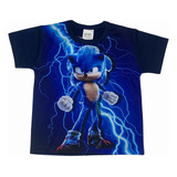 Camiseta Infantil Manga Curta Sonic