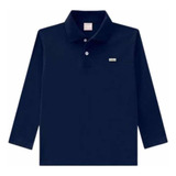Camiseta Infantil Manga Longa Gola Polo Menino Milon