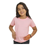 Camiseta Infantil Meninas 100% Algodão Camisa Lisa Feminina
