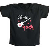 Camiseta Infantil Rock N´ Roll Bandas Musica Girls Rock