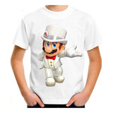Camiseta Infantil Super Mário Odyssey Game Clássico #05