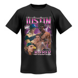 Camiseta Justin Bieber Cantor Pop Fases Estampa Exclusiva