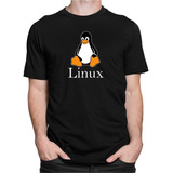 Camiseta Linux Sistema Programa Pinguim Computador Camisa
