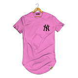 Camiseta Longline New York Camisas Blusas Ny Manga Curta A1