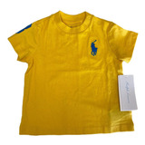 Camiseta Manga Curta Amarela Infantil Menino Ralph Lauren 