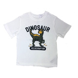 Camiseta Manga Curta Branca Estampa Dinossauro Gap Infantil