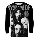 Camiseta Manga Longa Banda Rock Clássico System Of A Down 2
