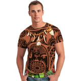 Camiseta Masculina Adulto Corpo Tatuado Fantasia Maui