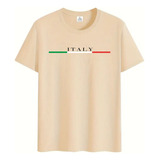 Camiseta Masculina Básica Algodão Luxo Camisa Elegante Italy