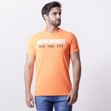 Camiseta Masculina Bordada Laranja Original Tecido Premium