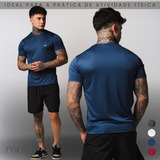 Camiseta Masculina Dry Fit Uv 50 Manga Curta Preta