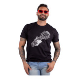 Camiseta Masculina Guitarra Hand Les Paul Preta