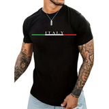 Camiseta Masculina Itália Básica Camisa Italy Algodão