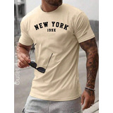 Camiseta Masculina New York 199x Camisa 100% Algodão Malha
