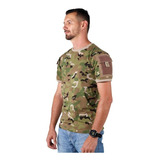 Camiseta Masculina Ranger Tática Bélica Camuflada Multicam