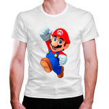 Camiseta Masculina Super Mario Comemorando Feliz