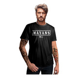 Camiseta Mayans Mc Sons Harley Caveira Moto Rock Frente/vers