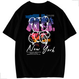 Camiseta Oversized Urso New York 100% Algodão Lançamento