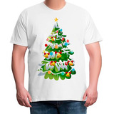Camiseta Plus Size Arvore Natal Decoração Colorida Neve