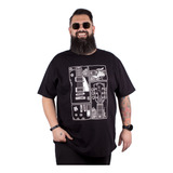 Camiseta Plus Size Mosaico Guitarra Les Paul Fotos Preta