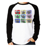 Camiseta Raglan 80's Cassette Tapes Longa