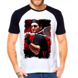 Camiseta Raglan Camisa Tenis Roger Federer Blusa Moleton
