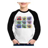Camiseta Raglan Infantil 80's Cassette Tapes Longa