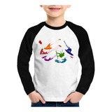 Camiseta Raglan Infantil Kite Surf Freestyle Longa