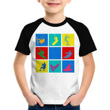 Camiseta Raglan Infantil Kite Surf Surfing Pop Art