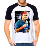 Camiseta Raglan Roger Federer Camisa Tenis Blusa Moleton