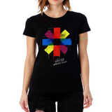 Camiseta Red Hot Chili Peppers Colors Babylook Show Brasil 