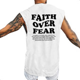Camiseta Regata Faith Over Fear Oversized Camisa Streetwear