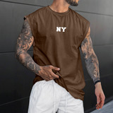Camiseta Regata New York Oversized Masculina Streetwear Nova