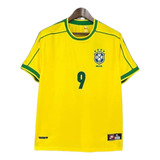 Camiseta Retrô Brasil Ronaldo Fenômeno 1998- Tamanho P M G