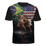 Camiseta Rodeio Eua Brasil Country Bull Ryder Estampa Total