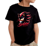 Camiseta Shadow Sonic Filme Camisa Infantil Camisa Preta M1
