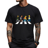Camiseta Simpsons Beatles Atravessando A Rua Camisa Criativa