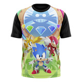 Camiseta Sublimada Infantil Desenho Sonic Ouriço Novidade 75