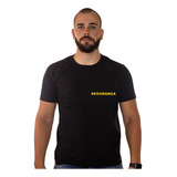 Camiseta Tática Vigilante Segurança Escolta Escrito Amarelo