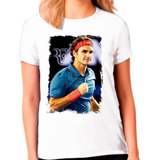 Camiseta Tenis Roger Federer Blusa Moleton Camisa Fem