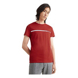 Camiseta Tommy Hilfiger Two Tone Chest Stripe Vermelho
