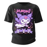 Camiseta Unissex Kuromi Gotica Punk Anime Hello Kitty