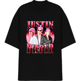 Camisetão Oversized Justin Bieber Bootleg Estilo Pop Cantor