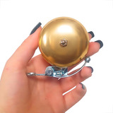 Campainha Aluminio Base Metal Trim Trim Bike Retrô Vintage Cor Dourado