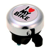 Campainha Para Bicicleta Modelo I Love My Bike Prata