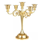 Candelabro Europeu De Bronze Antigo Com Cinco Braços