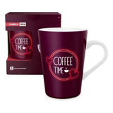 Caneca Coffee Time Hora Do Café Love Motivacional Expresso Cor Rosa