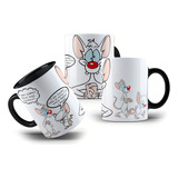 Caneca De Porcelana Desenho Pinky E Cérebro Anos 90 Clássico